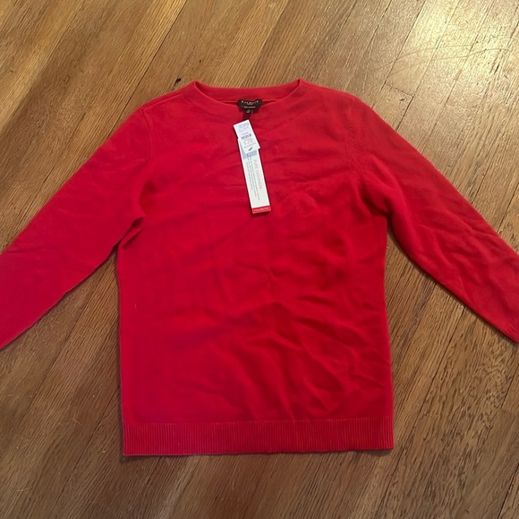 NWT Talbots Red Cashmere Sweater - Picture 1 of 4